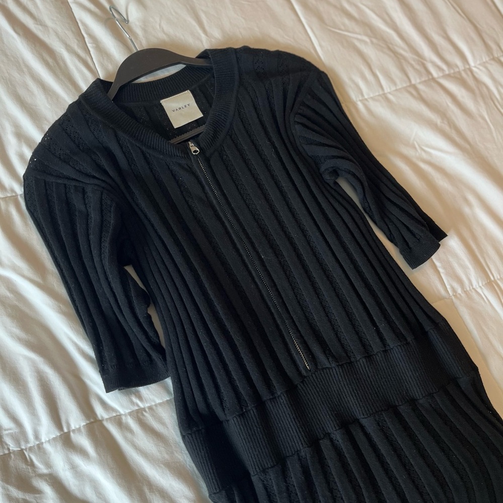 Varley Black Long Knit Dress